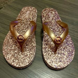 Michael Kors sandals! NWOT Size:10 Rose Gold shimmer! (Runs slightly small)